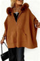 Ins Plush Hooded Cardigan Fashion Warm Pockets Zip-up Knitted Jacket Casual Outerwear Batwing Sleeve Sweater Women's Cloth...