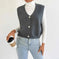 stretchable bandage fabric | sleeveless vest top | longline cardigan coat | energy saving