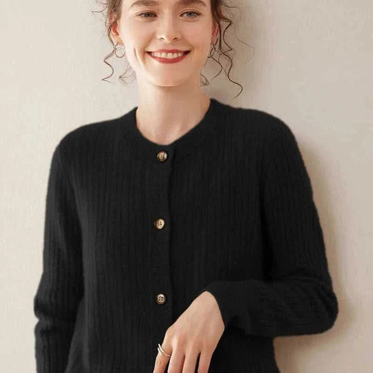 soft cashmere sweater | round neck cardigan | knitted sweater coat | ultrasonic cleaning