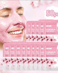 50pcs Japan Sakura Clay Mask for Face Deeply Cleansing Moisturizing Oil - Control Anti - Aging Wrinkle Pink Mud Mask Facial Skincare - Meifu Market