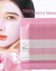 50pcs Japan Sakura Clay Mask for Face Deeply Cleansing Moisturizing Oil - Control Anti - Aging Wrinkle Pink Mud Mask Facial Skincare - Meifu Market