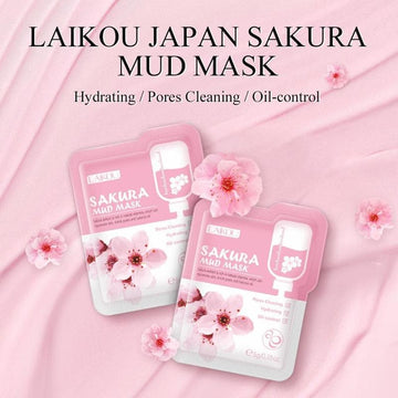 50pcs Japan Sakura Clay Mask for Face Deeply Cleansing Moisturizing Oil - Control Anti - Aging Wrinkle Pink Mud Mask Facial Skincare - Meifu Market