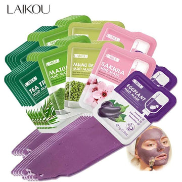 50pcs Japan Sakura Clay Mask for Face Deeply Cleansing Moisturizing Oil - Control Anti - Aging Wrinkle Pink Mud Mask Facial Skincare - Meifu Market