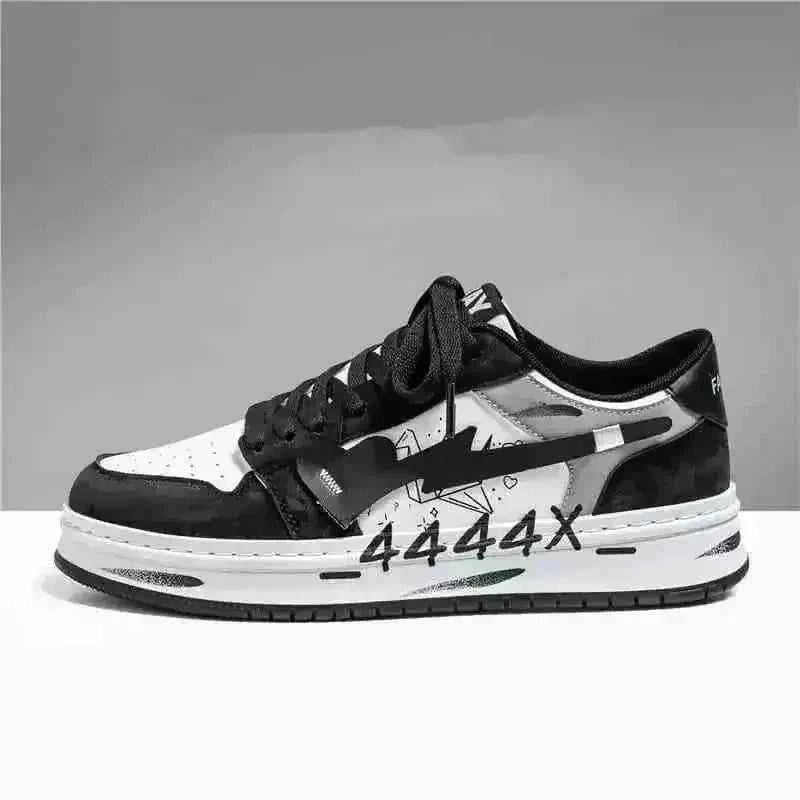 Men's Distressed Graffiti High-Top Skateboard Shoes | Urban Street Sneakers