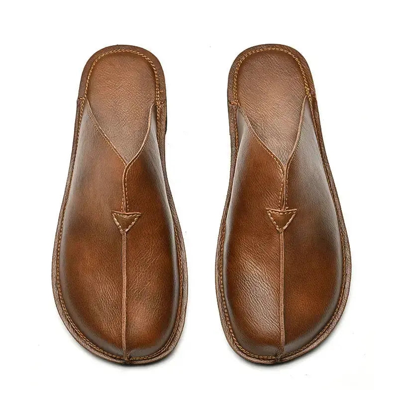 Men's Retro Easy Matching Lazy Flat Beach Slippers Meifu Market