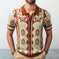 Jacquard Knit Lapel Polo — Men's Open Collar Smart Casual
