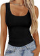 Elastic Slim-fit Vest Women's Square-neck Sleeveless Top Summer Clothing White - elastic slim-fit vest women's square-neck...