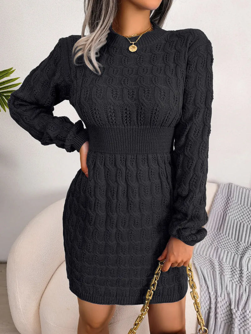 Casual Twisted Waist-cinching Bodycon Dress With A Sweater Dress Base Meifu Market