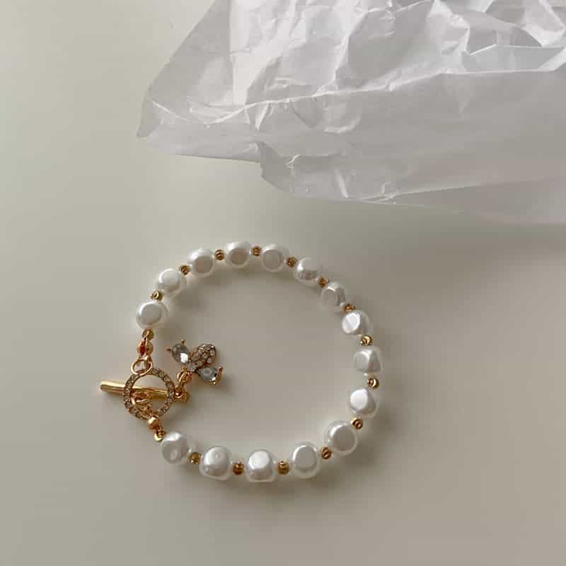Classic Natural Stone Pearl Pendant Bracelet | Luxury Women’s Jewelry