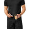 2pcs Set Men V Neck Polo Shirt Lapel Short Sleeve Men's Suit Waffle Style Casual Fashion T-Shirt Summer - back view...
