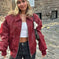 Loose Fashion Lapel Zip-up Jacket Cool Long Sleeve Zipper Closure Moto Biker Leather Jacket Womens Clothing Meifu Market