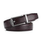 Men's Automatic Buckle Pure Cowhide Pant Belt Black Pattern - angle view with belt men's leather automatic buckle pure cow...