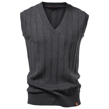 European Size V-neck Twist Sweater Vest Men's Business Sweater Waistcoat