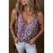 pleated u-neck vest | printed sleeveless top | lightweight breathable fabric | energy saving