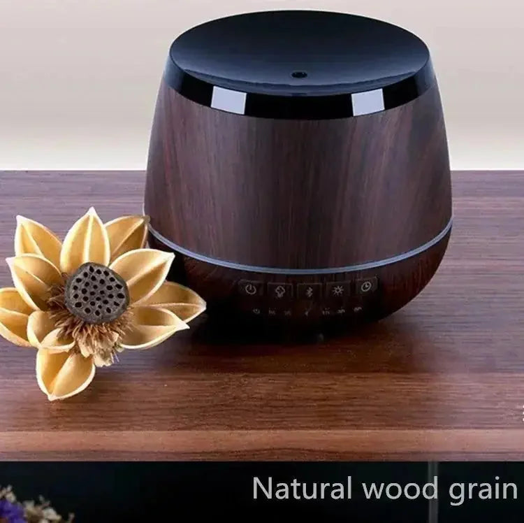500ml large capacity humidifier | wood grain finish night light | bedroom sleep aid relaxation | ultrasonic cleaning