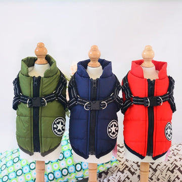 Waterproof Dog Clothes Winter Dog Coat With Harness Warm Pet Clothing Big Dog Jacket Chihuahua Labrador Coat Costume Meifu Market