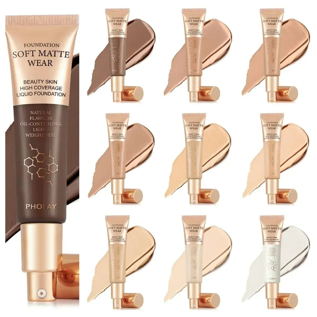 long-lasting matte foundation | waterproof liquid foundation | buildable coverage foundation | energy saving