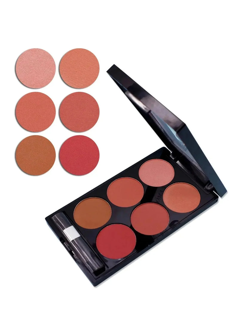 six-color blush palette | cruelty-free makeup palette | vegan blush compact | ultrasonic cleaning