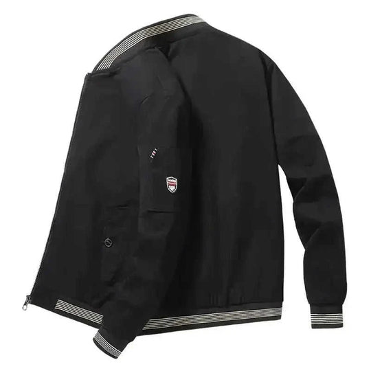 lightweight baseball jacket | mens spring coat | water-resistant windbreaker | ultrasonic cleaning