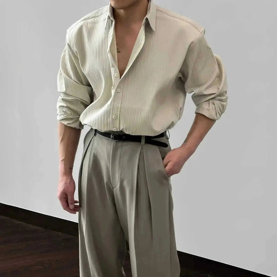 wrinkle-resistant cotton shirt | oversized fit mens shirt | artistic print button down | energy saving