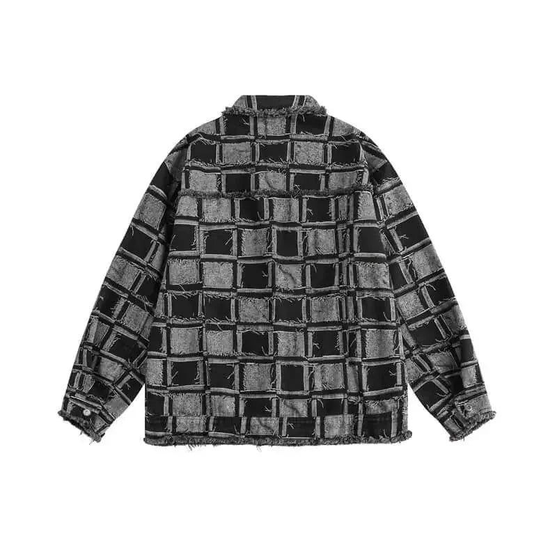 heavyweight denim jacket | plaid lined coat | durable cotton blend | ultrasonic cleaning