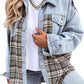 Denim Jacket Long Sleeve Plaid Button Down Shirt Meifu Market