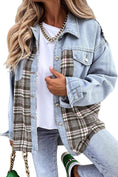Denim Jacket Long Sleeve Plaid Button Down Shirt Meifu Market