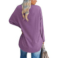 Solid Color Loose Drop Shoulder Sleeve V Neck Long Sleeve Blouse Meifu Market