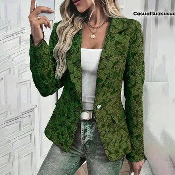 Women's Fall Business Casual Jacket 2025, Chic Floral Single Button Long Sleeve Blazer Meifu Market
