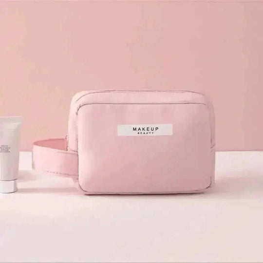 Large Capacity Waterproof Makeup Bag | Portable Organizers for Women Blue L - close-up detail shot
