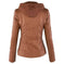 Fashion Detachable Hooded Jacket With Pockets Casual Solid Color Zipper Long Sleeve Leather Coat Autumn Winter Women's Clothing Meifu Market