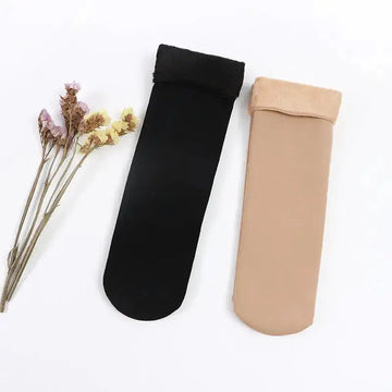 Autumn and winter socks men and women wild tube socks imitation nylon floor socks plus velvet thick snow socks meifu market