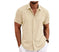 Men's Linen Short Sleeved T-shirt Loose Fitting 3XL - color variant display