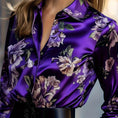 Women's Elegant Satin Lapel Long Sleeve Full Button Shirt Spring Autumn Fashion Tapered Waist Design With Sheen Meifu Market