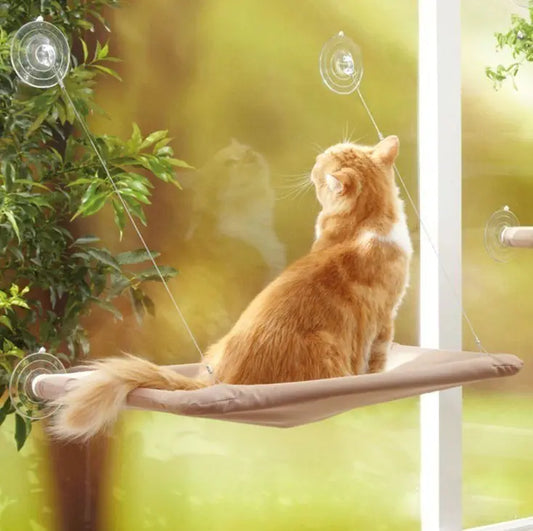 Cat Window Hammock - Perch Seat with Suction Cup Mount for Sunny Views