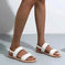 woven leather sandals for women | adjustable ankle strap sandals | lightweight beach walking shoes | energy saving