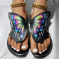 Butterfly Print Round Toe Flip Flops, Comfortable Summer Beach Shoes, Casual Women's Footwear, Perfect For Poolside And Daily Wear Meifu Market