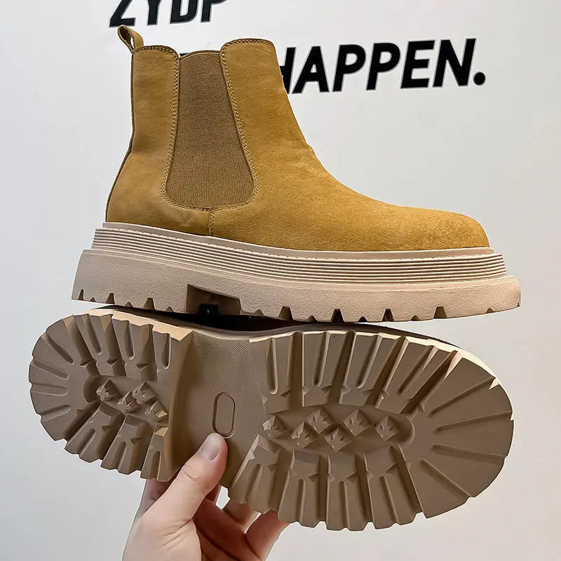 Chelsea Men's Low-top Smoke Pipe Platform Martin Boots Meifu Market