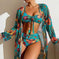 long sleeve swim shirt set | uv protection swimwear | rash guard three piece suit | ultrasonic cleaning