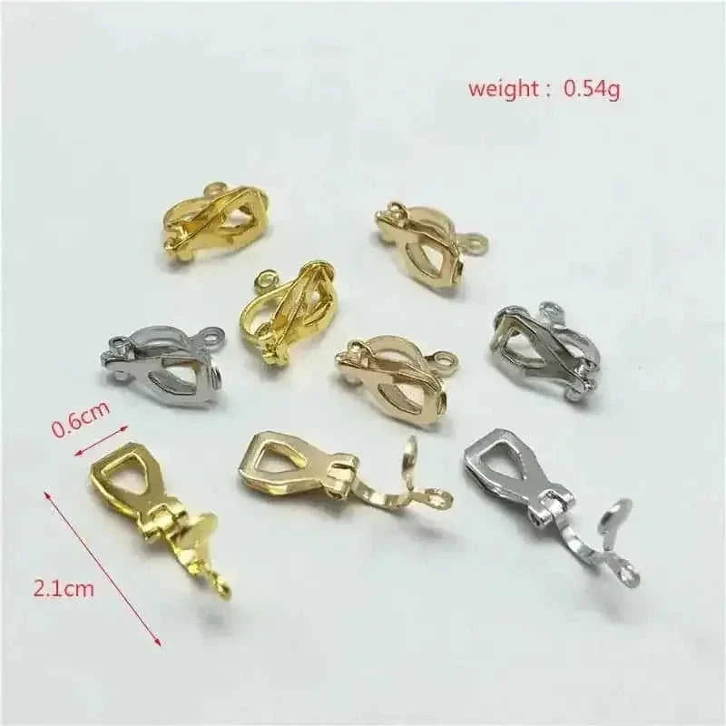 pierced metal ear clip | diy earrings for women | minimalist geometric earring blanks | ultrasonic cleaning