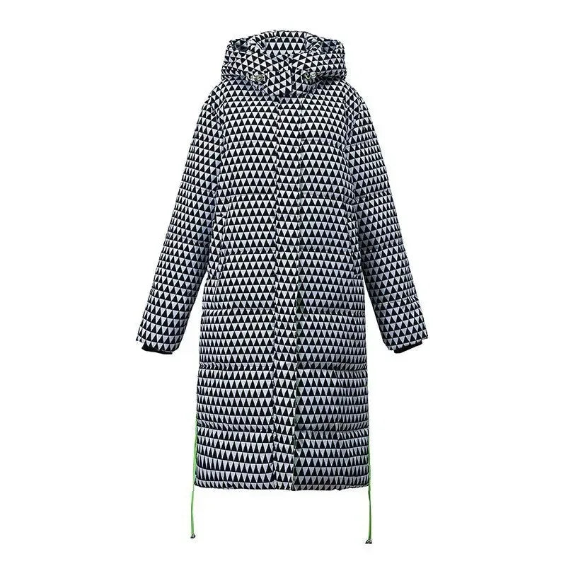 Plaid Down Cotton-padded Coat For Women Houndstooth Meifu Market