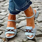 Casual Mid Heel Square Heel Large Size Buckle Open Toe Sandals Meifu Market