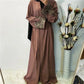 embroidered long cardigan | beaded kaftan robe | arabic style abaya | ultrasonic cleaning