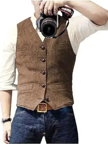 Fashion Casual Herringbone Men's Vest