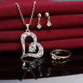 rhinestone heart pendant set | cubic zirconia jewelry set | gift for her jewelry set | energy saving