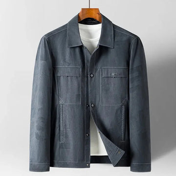 heavyweight denim jacket | single-breasted closure | durable cotton blend | ultrasonic cleaning