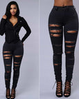 Ripped Jeans Women Skinny Trousers Casual High Waist Pencil Pants