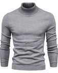 Men's Solid Color Slim Pullover Turtleneck Sweater Winter Casual Tops Clothing Meifu Market