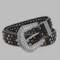 stainless-steel alloy belt | punk rock rivet buckle | rhinestone crystal decoration | energy saving