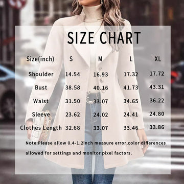 Women's Winter Overcoat Lapel Collar Single Breasted Outerwear Long Pea Coat Meifu Market